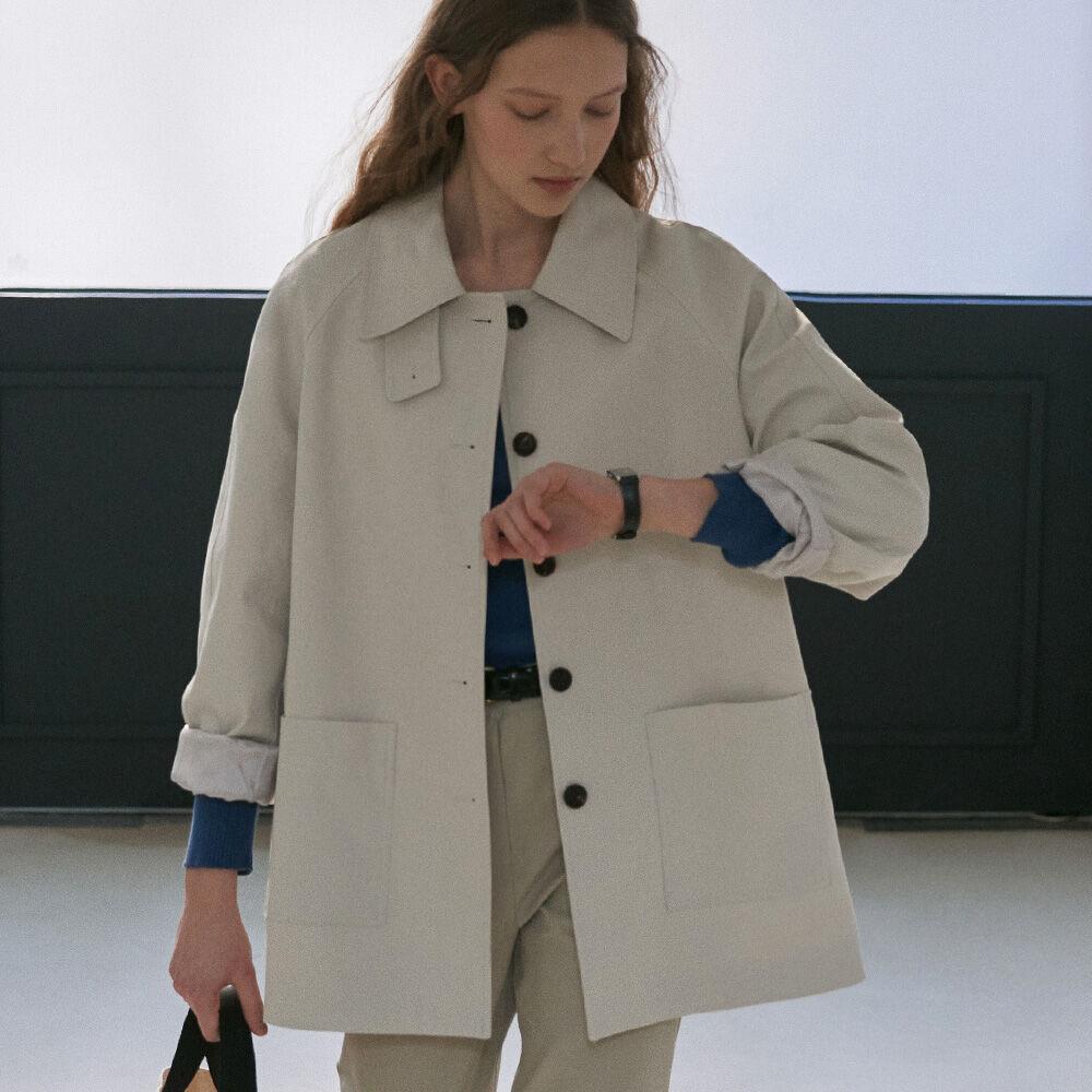 [Natural,Beige,Navy 순차발송] Mac half trench coat_4colors