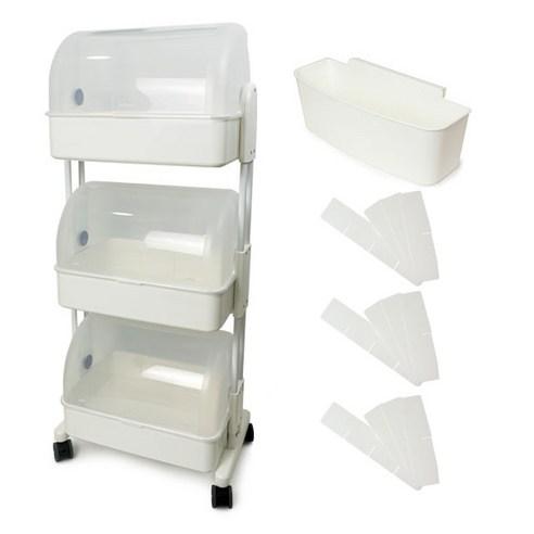 플라팜 뉴코코맘 트롤리 기저귀정리함 3단 캡형 + 칸막이 전체 + 보조바구니 세트 - 영유아가구 | 쿠팡