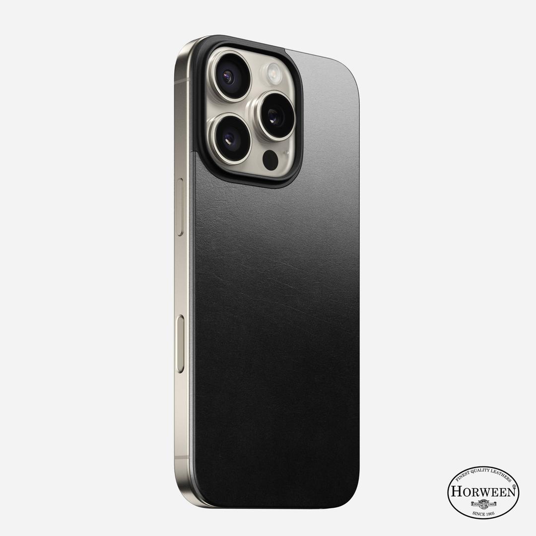 Magnetic Leather Back - iPhone 16 Pro | Black | Horween | MagSafe