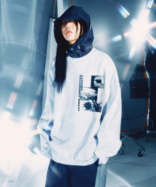 22 임팩트 모션 맨투맨 후드 - 화이트 멜란지