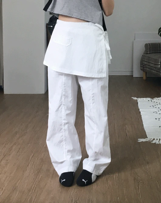 티나 아노락 랩 치마 pants set (2color)