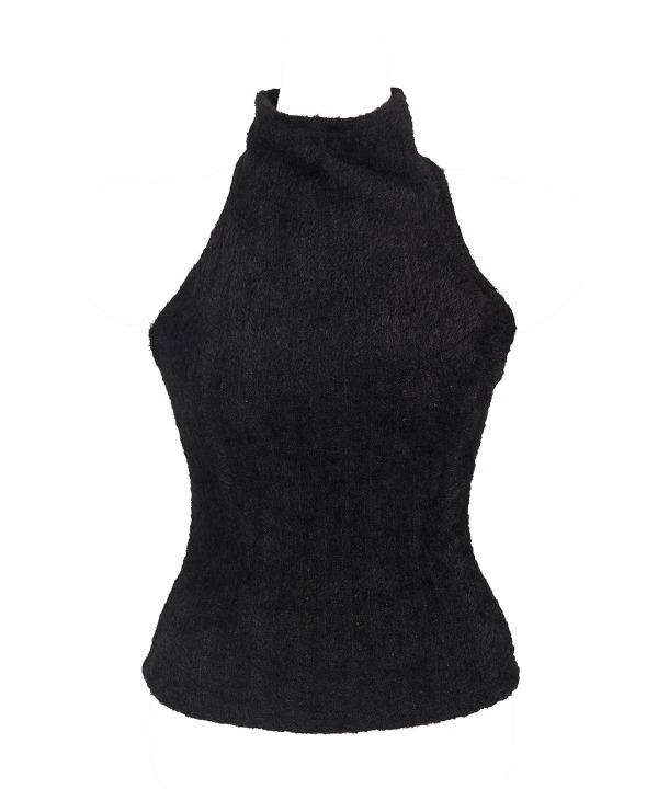 부드러운 앙고라 홀터넥 슬림 나시