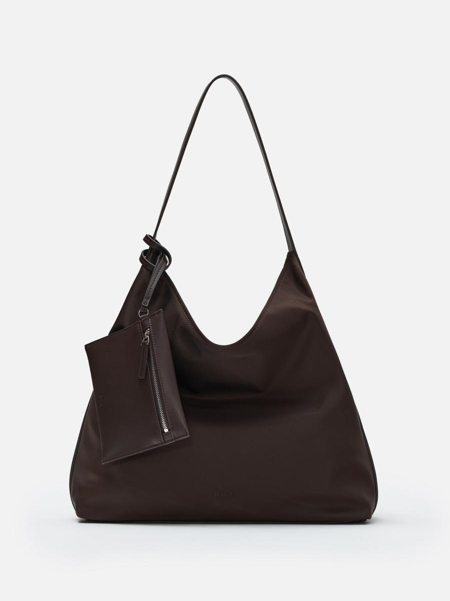 Pulpy hobo bag Nylon Umber
