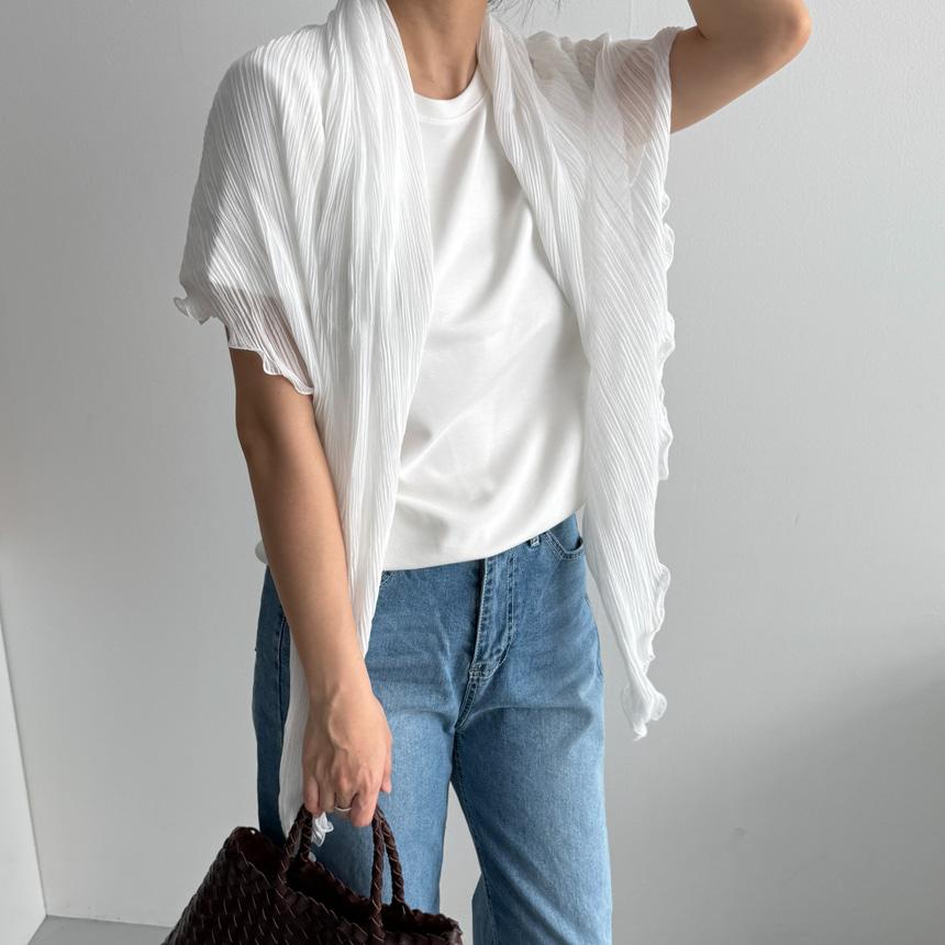 가볍고 실용적인 플리츠 숄 볼레로 스카프 가디건 여름