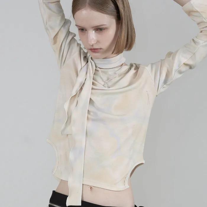 Marbling Cut Out T-Shirt [Yellow]