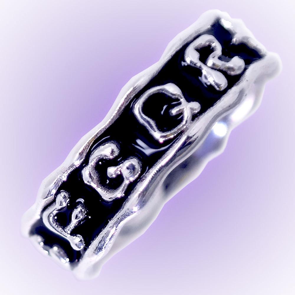 힙한 블랙 얇은 이니셜 각인 제작 반지 커플링 선물