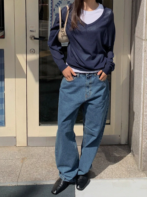 레귤러 와이드 데님 팬츠