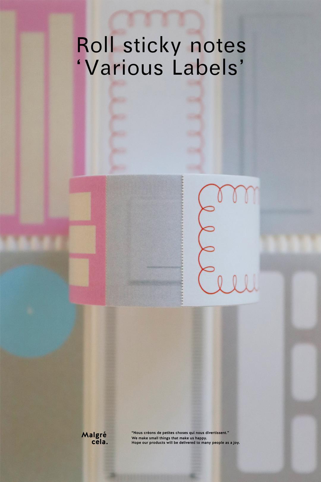 Roll sticky notes - Various labels