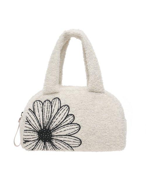 MINI HALF MOON TERRY FLOWERMARDI_OATMEAL BLACK