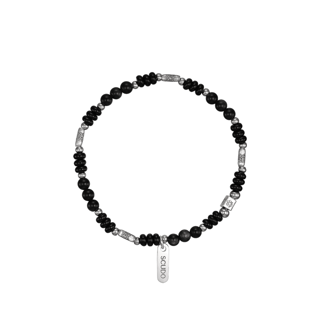 SBN.32B ethnic - obsidian onyx karen beads