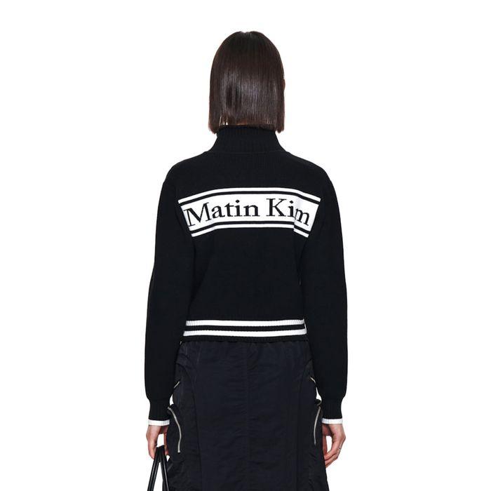 SPELL POINT STRIPE KNIT CARDIGAN IN BLACK