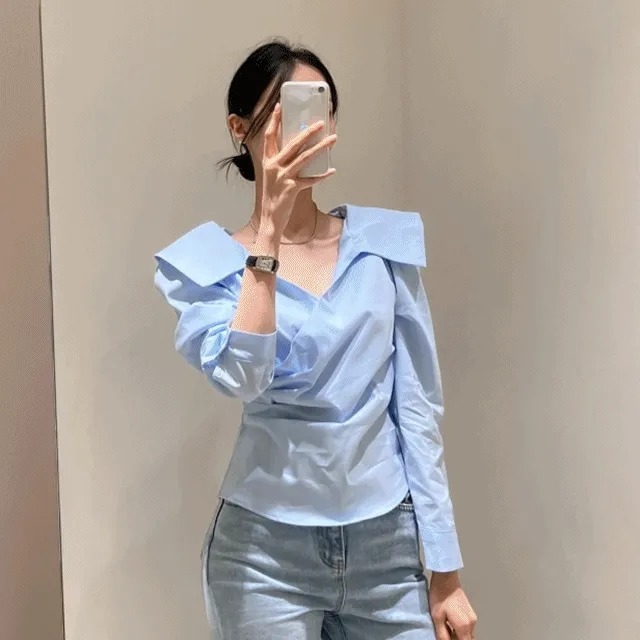 [셋더톤] (리뉴얼) 치치 오프숄더 셔링 블라우스