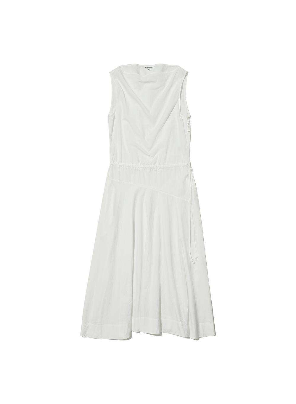 [WOMEN] COTTON UNBALANCED FLARE MAXI DRESS_WHITE