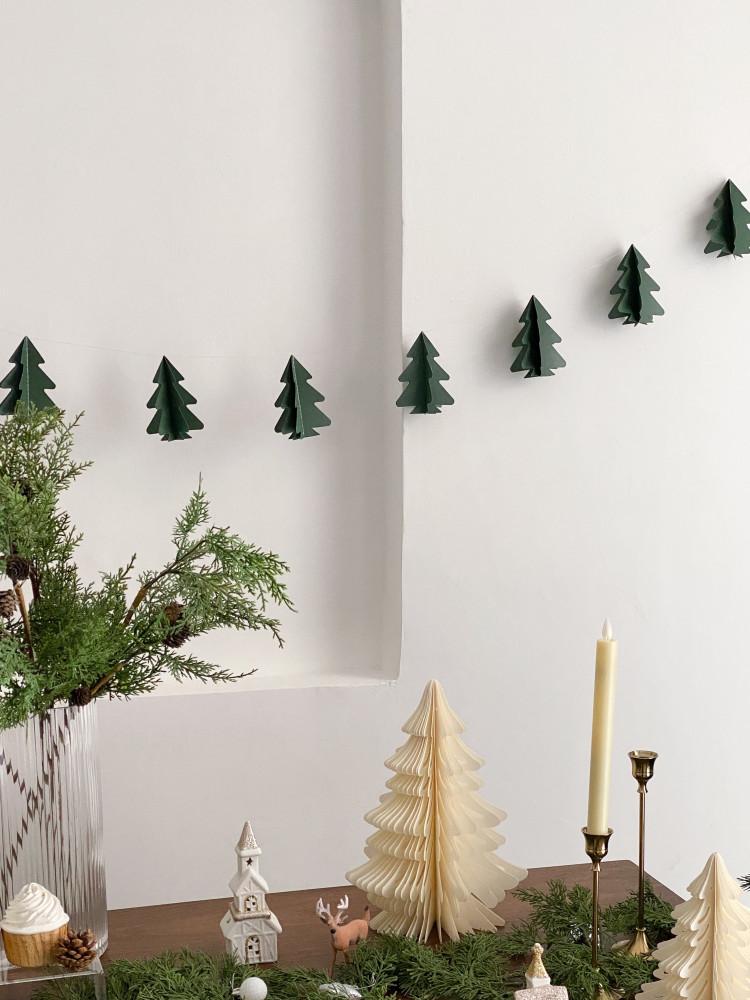 4D 트리모양 크리스마스 종이 입체 가랜드