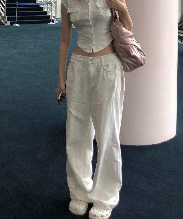 [골반넓핏🖤/2colors] 사이드 핀턱 코튼 팬츠