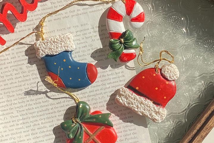 코지 크리스마스 쿠키 오너먼트 4개 세트