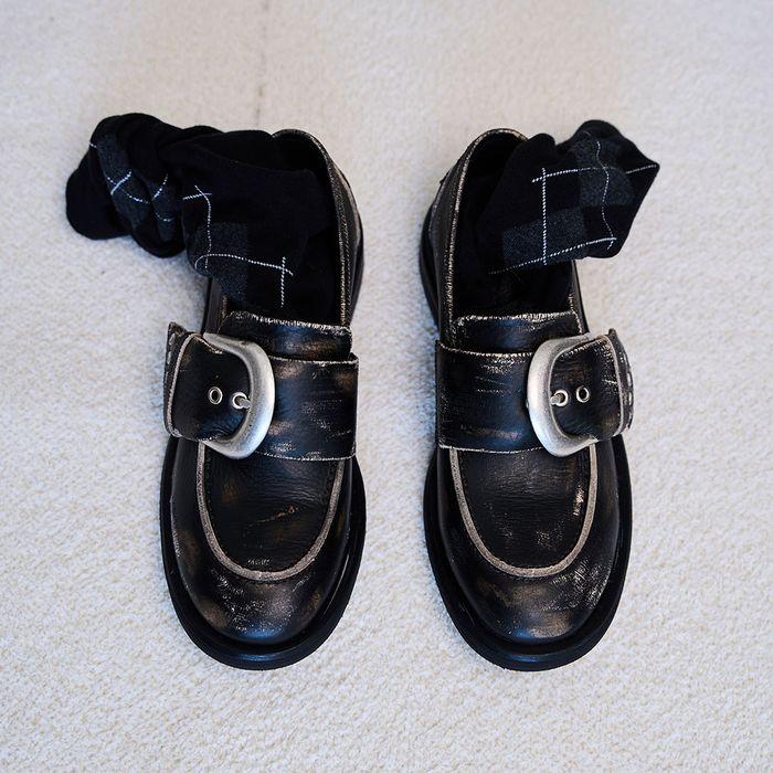 Vintage Chunky Loafer_Black Beige