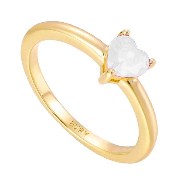 Love Again Ring - Clear / 5 / Gold