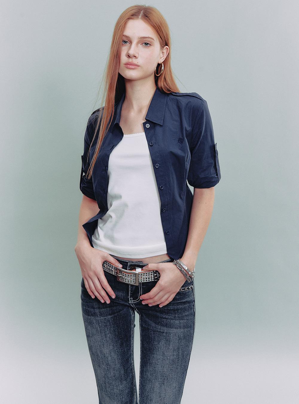 Shoulder Detail Cotton Shirt
