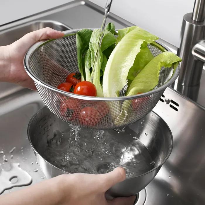 스텐 메쉬앤믹스 2종세트 [채반+믹싱볼] 2종세트 소/대 [과일 야채 채망 소쿠리]