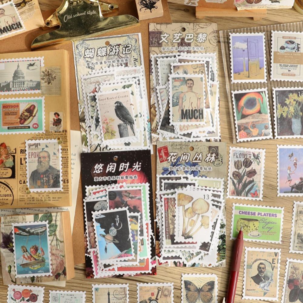 빈티지 레트로 우표 다꾸 스티커 4종 다이어리꾸미기