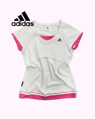 ADIDAS pink white sporty t-shirt