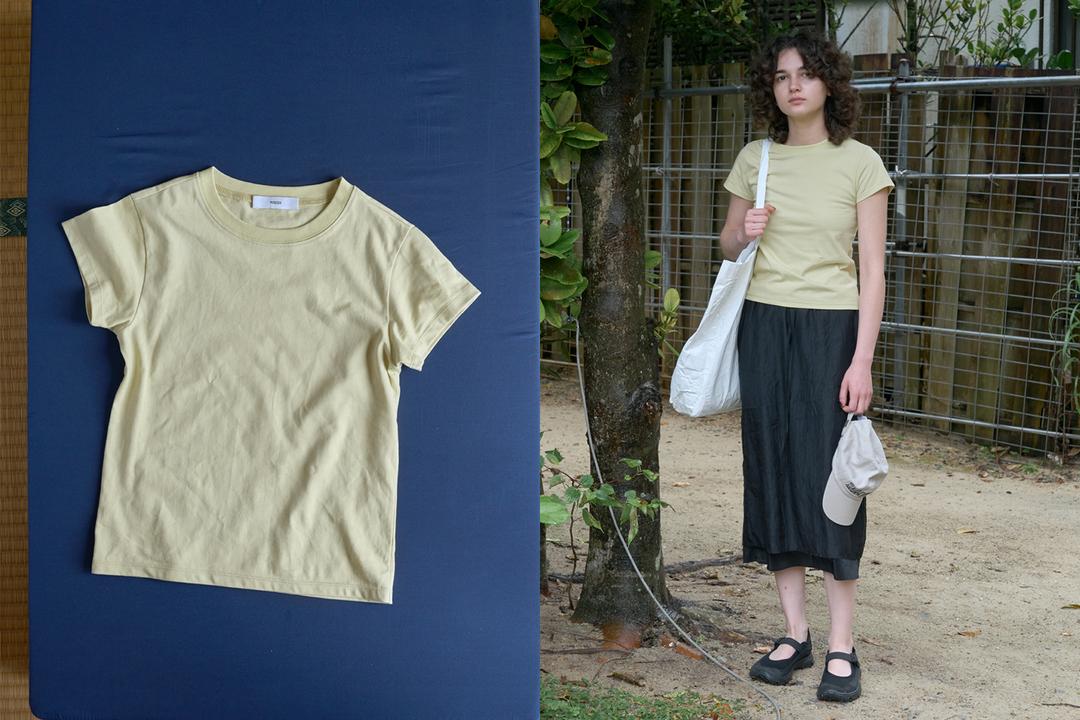 Cap sleeve round t-shirt (lime)