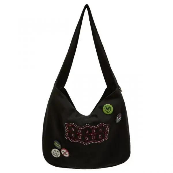 HOODHOOD 888 핀 버튼 숄더백 블랙