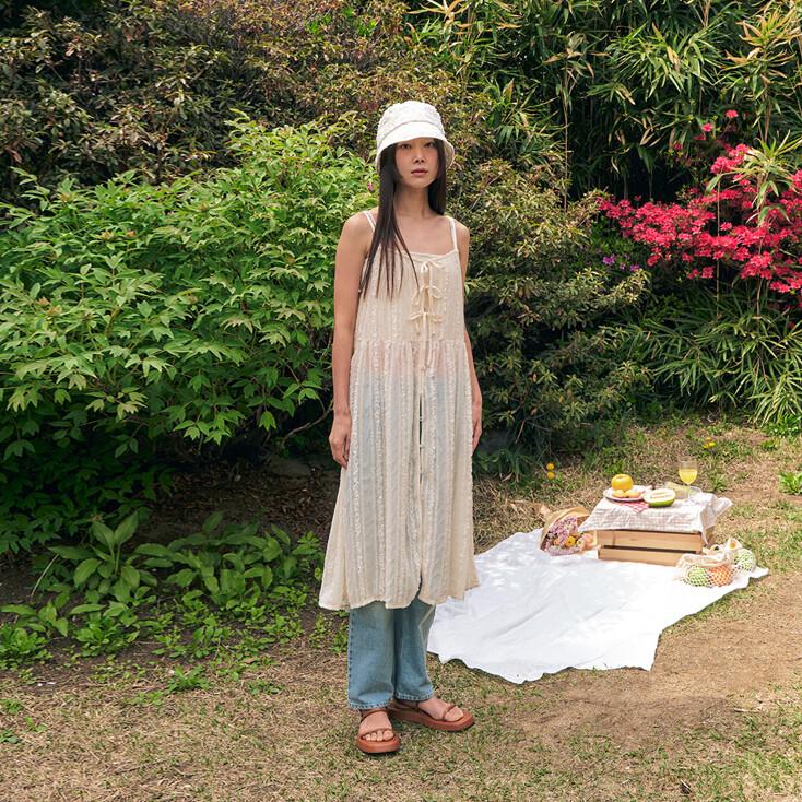 LACE CHIFFON ONE PIECE (LIGHT YELLOW)