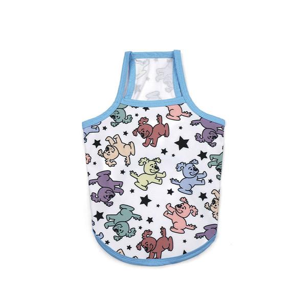 MULTIPLE DOG MESH SLEEVELESS_SKY BLUE