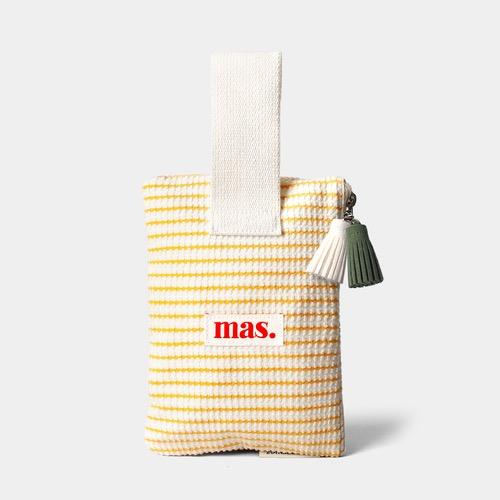 마스마룰즈 스트랩 파우치 - 와플 스트라이프 옐로우