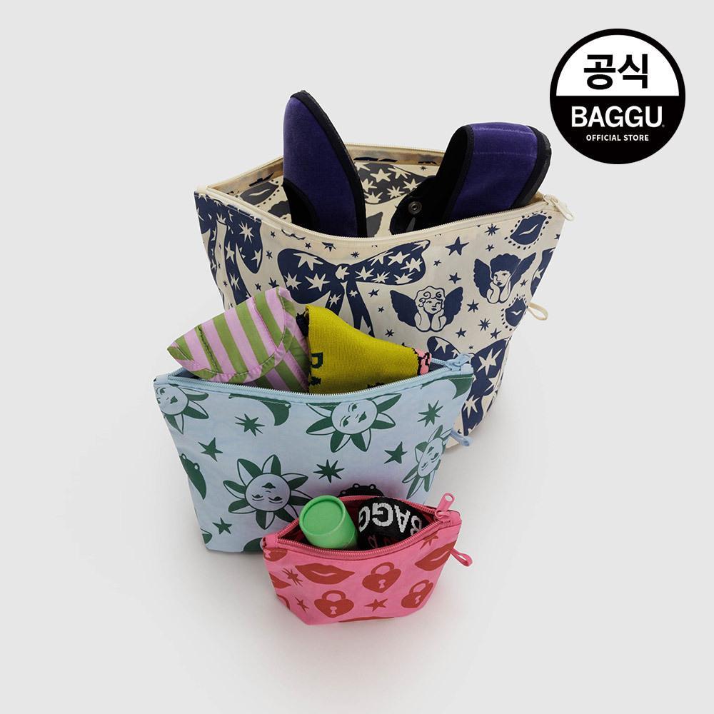 BAGGU 바쿠 고 파우치 3SET 참스