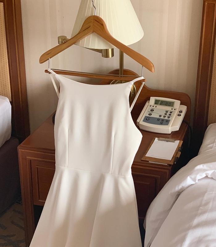 브이루아 💖MADE★[고퀄🌹비교불가]루브나 민소매 롱원피스 드레스 ★블랙/화이트/나시원피스/레이어드/뷔스티에/라운드넥/브라이덜샤워/브샤/셀프웨딩/스몰웨딩/파티룩/2부웨딩/하객룩/스튜디오