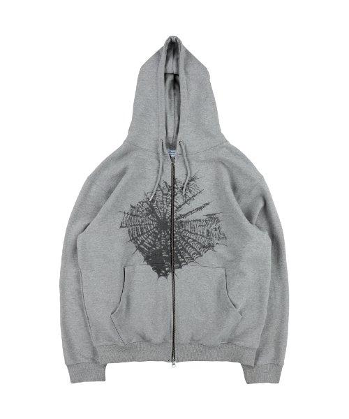 TCM web hooded zip-up (grey)