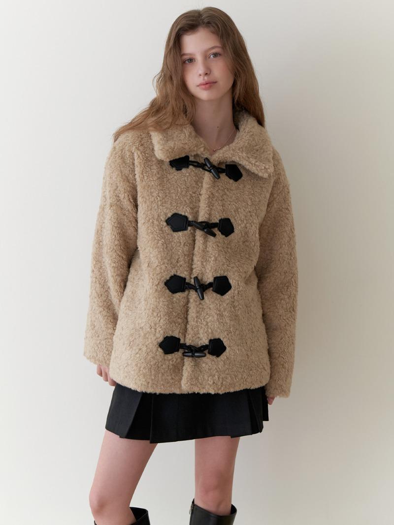 Duffle fur half coat (beige)
