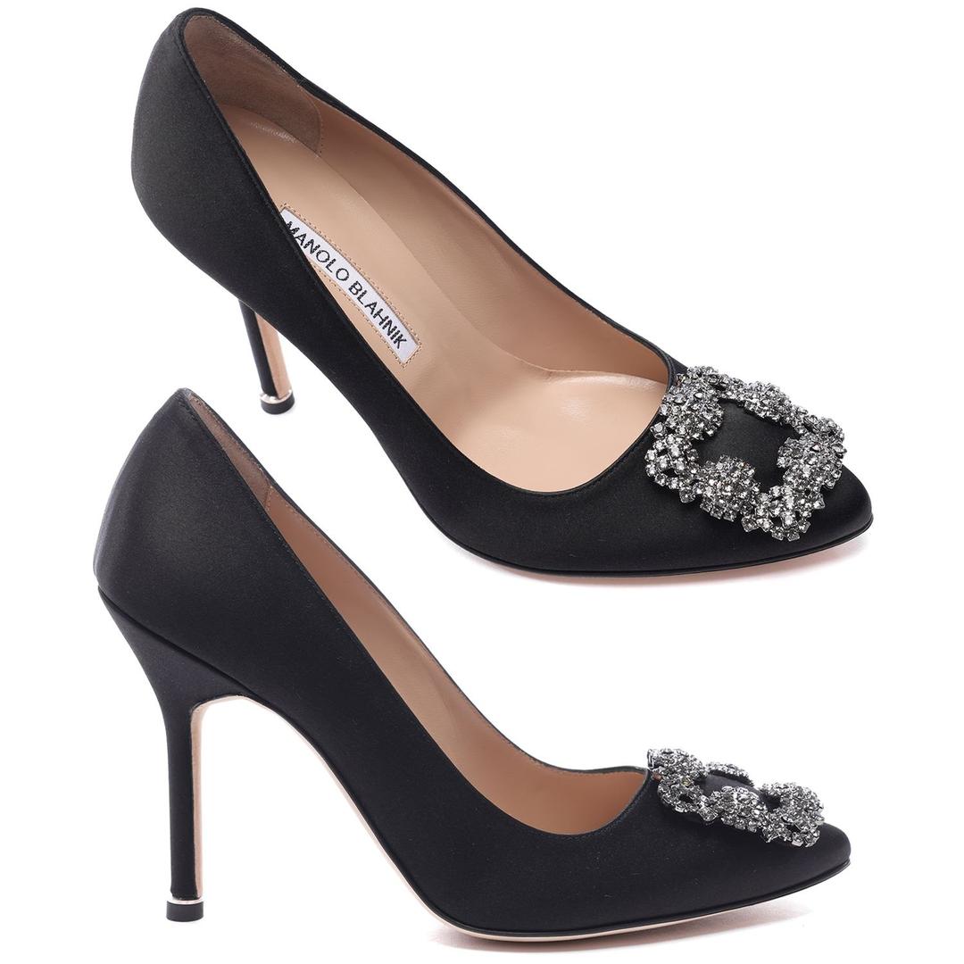 [마놀로블라닉] 24FW 여성 한기시 105 새틴 펌프스 힐 (9XX 0664 0033 24F)