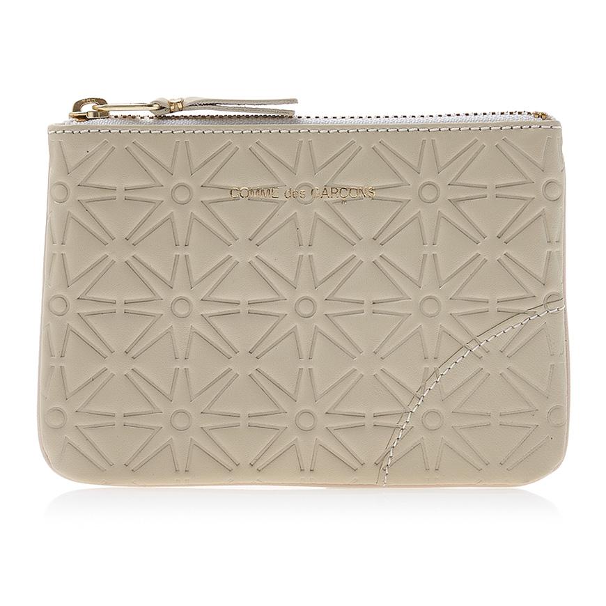 [꼼데가르송] 여성 자카드 패턴 동전지갑SA810EA WHITE