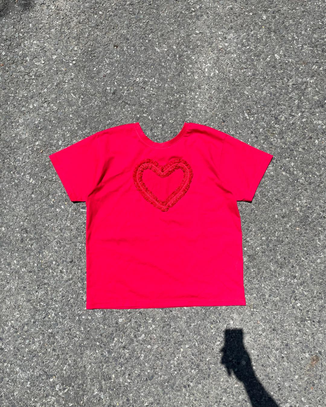 Lace Heart T, red (over-fit)