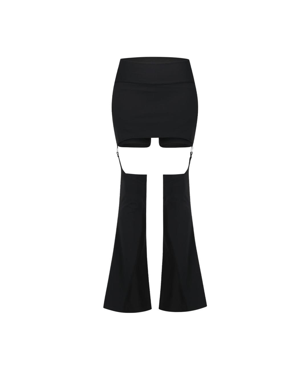 [Preview] Layered Paneled Skirt Shorts / Black