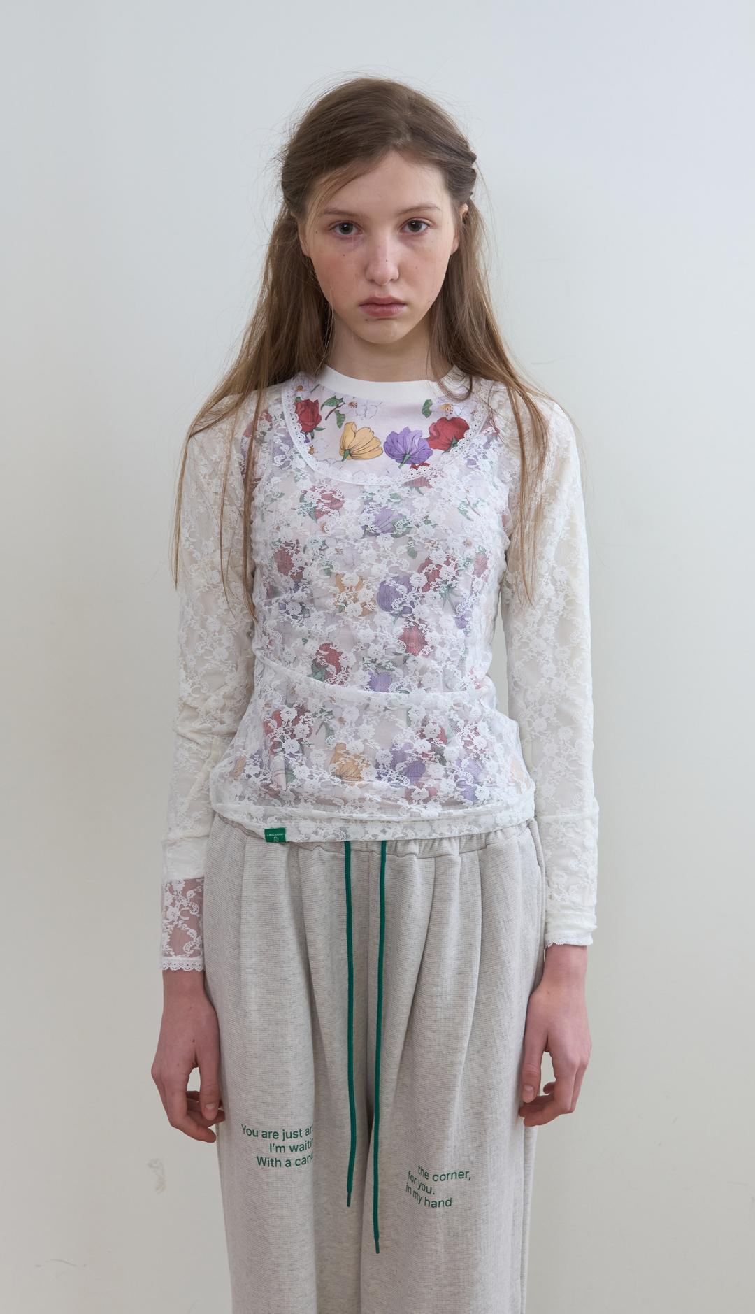 329. Lace Mesh T _ White