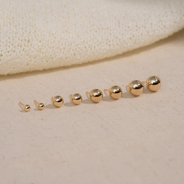 [연예인착용]  14k 한쪽 베이직 금볼 귀걸이