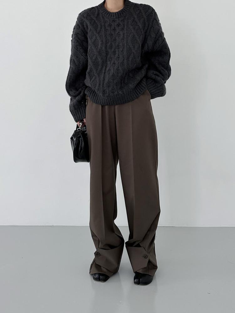 버튼 슬랙스 (2color)