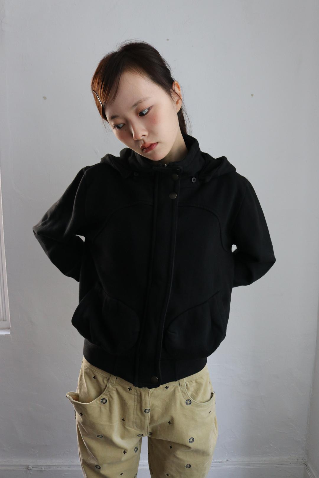 compact black hoodie