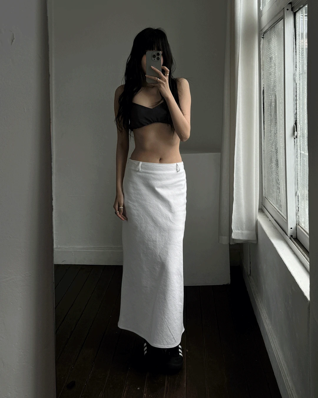 코튼 롱 스커트