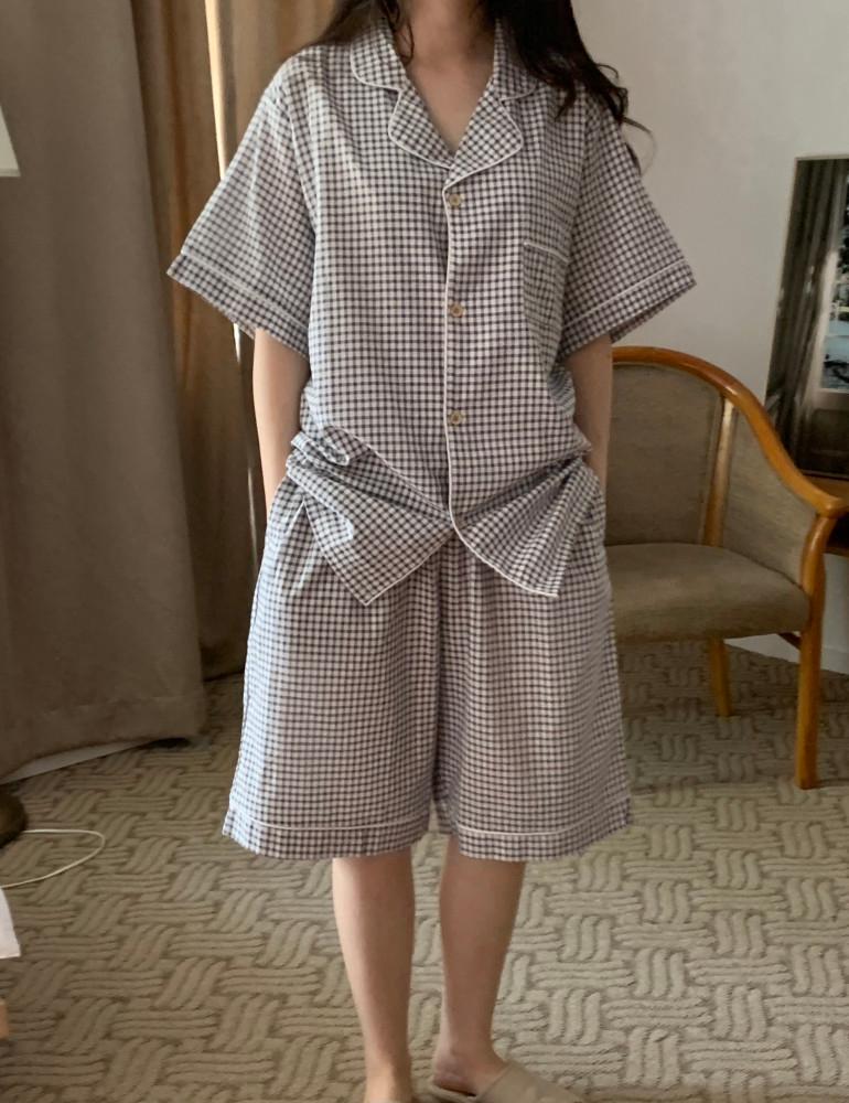 [마인드핑거] [커플][5컬러] 위캔드파자마 커플파자마 커플잠옷 여름잠옷 울랄라무지