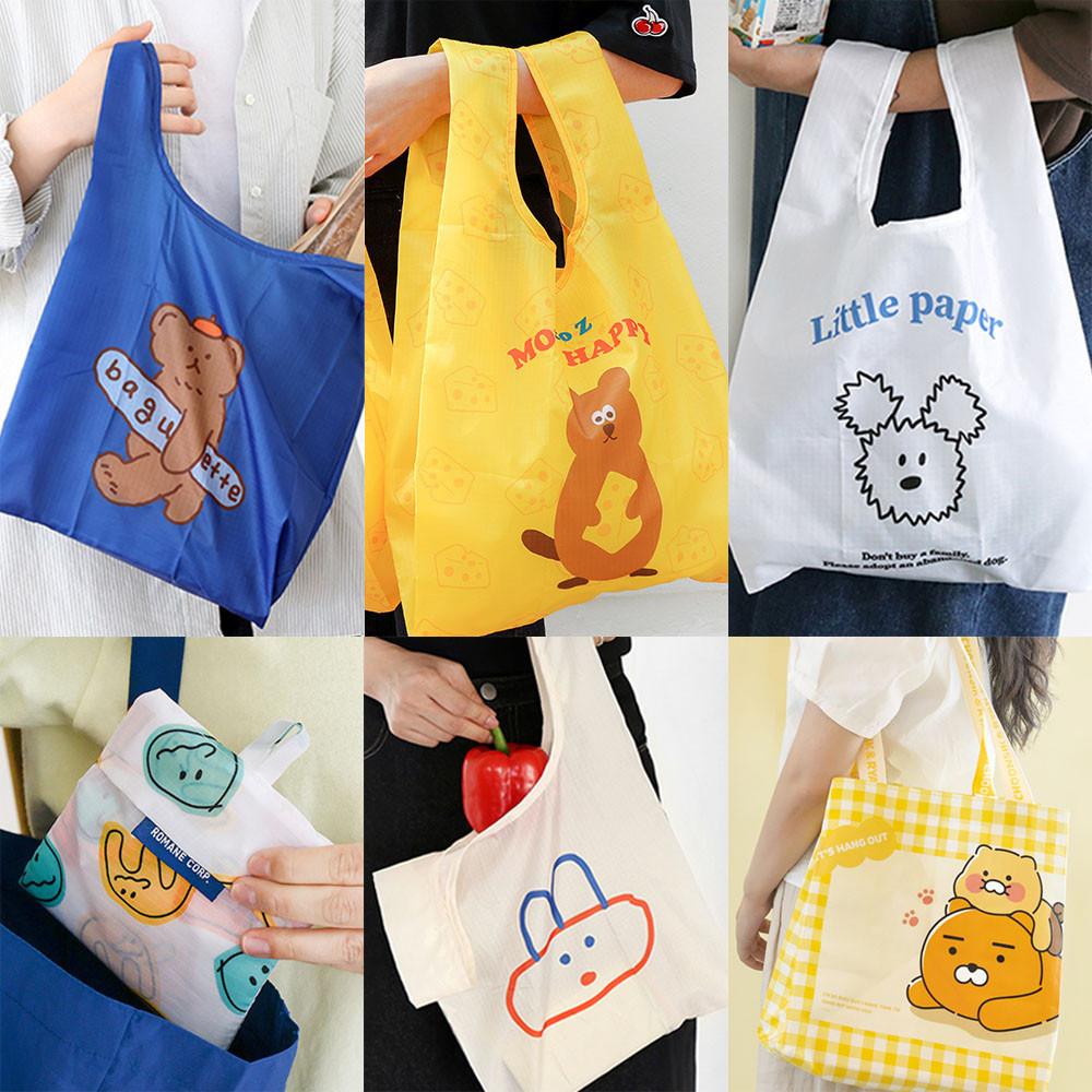 장바구니 시장가방 캐주얼 숄더백 귀여운 포켓 바쿠 마켓백