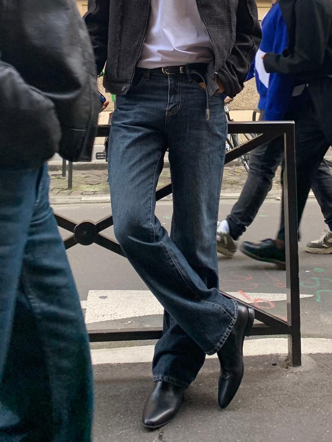 deep blue bootcut denim