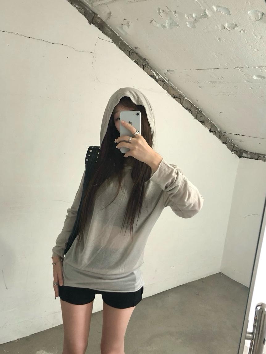 slim loose hoodie