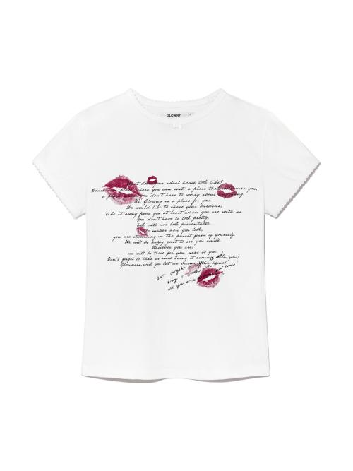글로니(GLOWNY)  KISSING U CREW NECK TEE (WHITE) - 사이즈 & 후기 | 무신사
