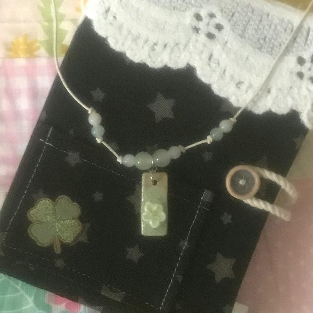 빈티지 수채화 꽃 목걸이